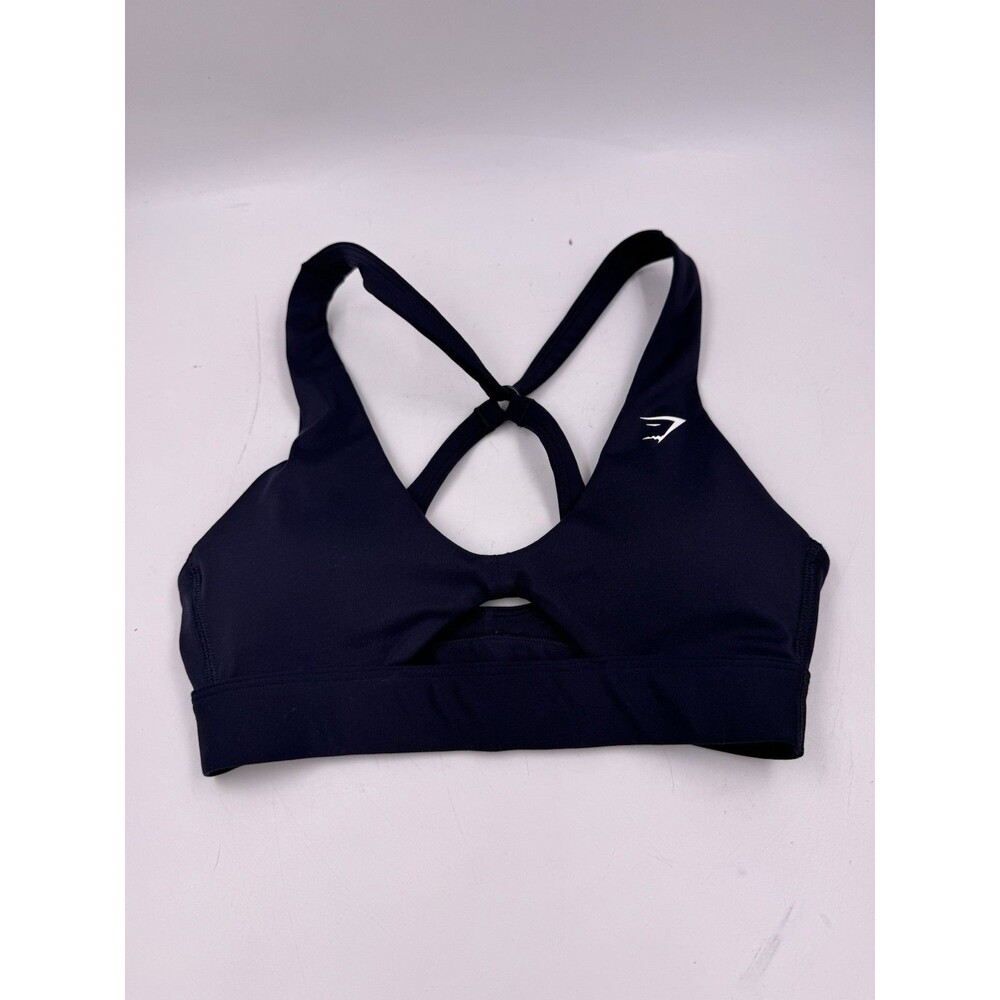 Gymshark Peek A Boo Sports Bra Dark Navy Blue Size XS with Remo